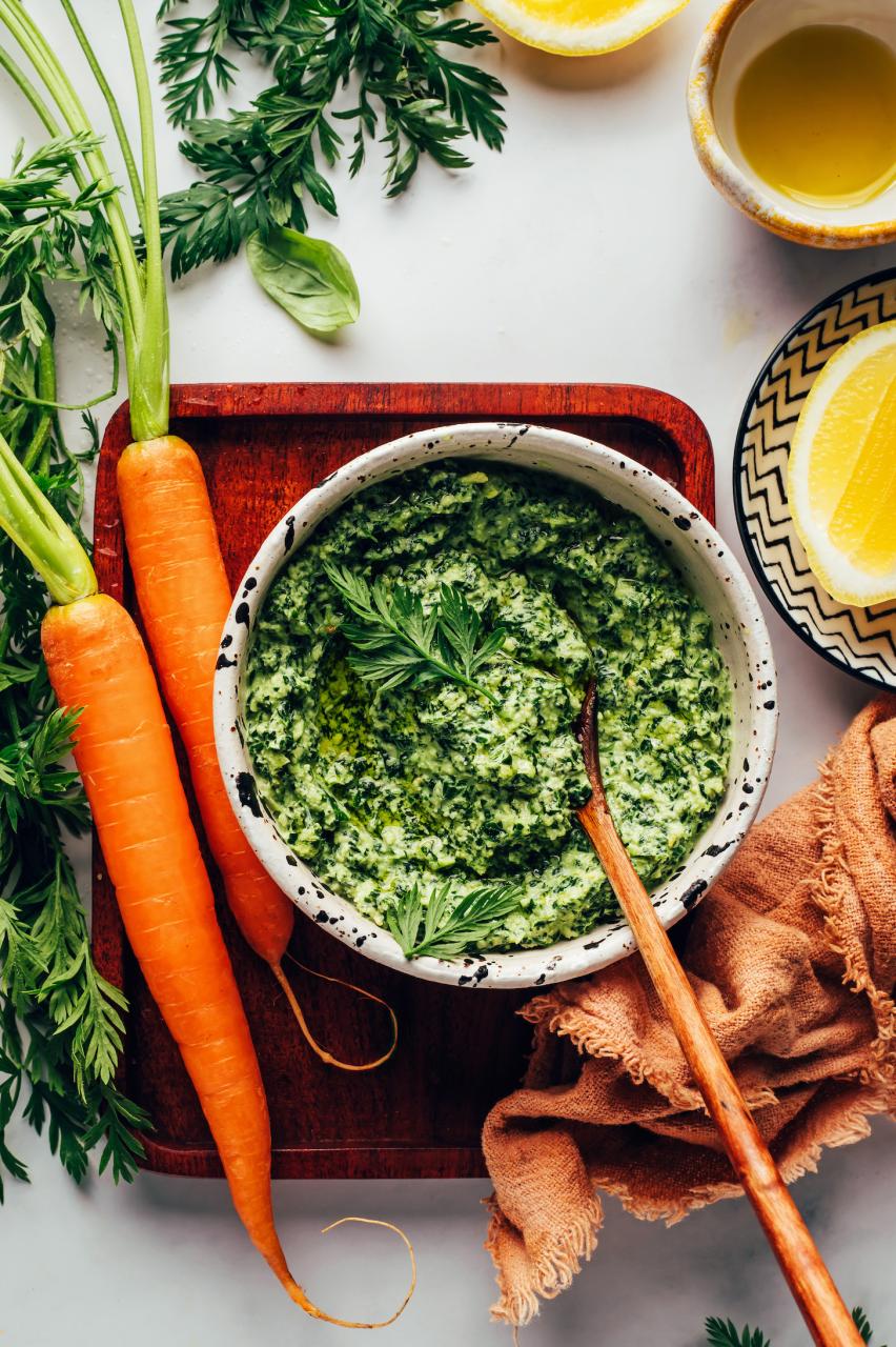 The BEST Carrot Top Pesto - Minimalist Baker Recipes