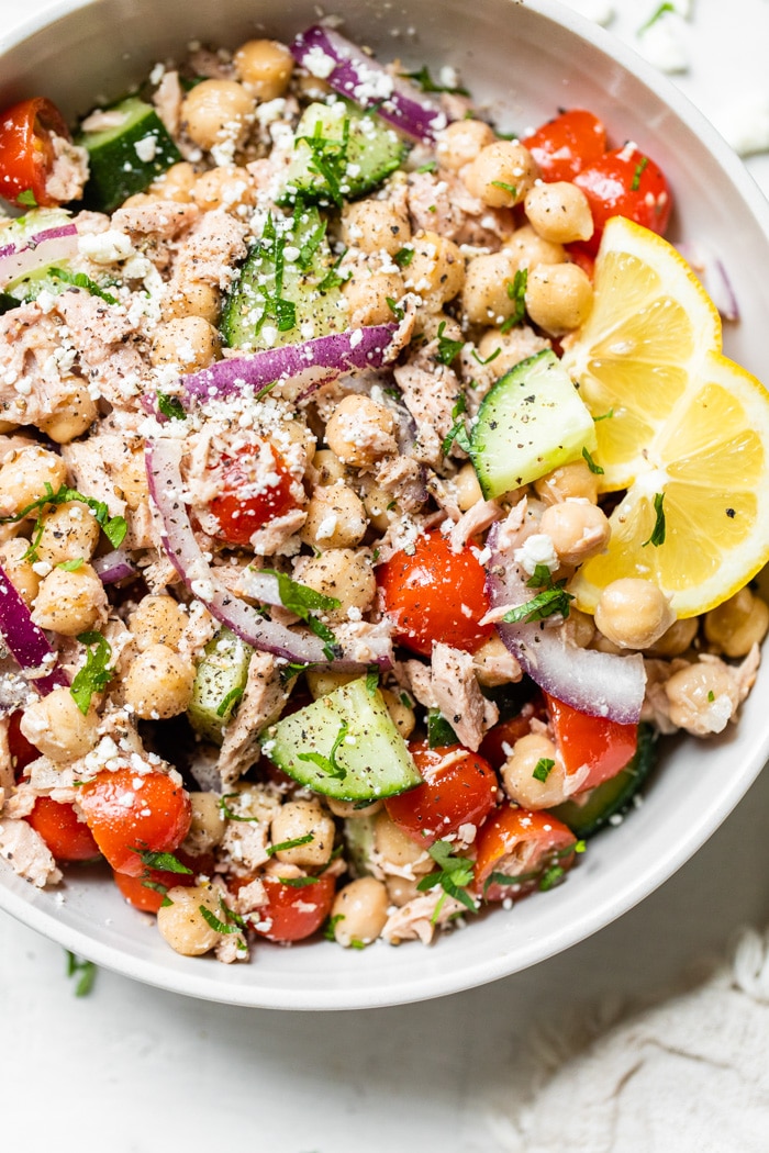 Mediterranean Chickpea Tuna Salad - The Almond Eater