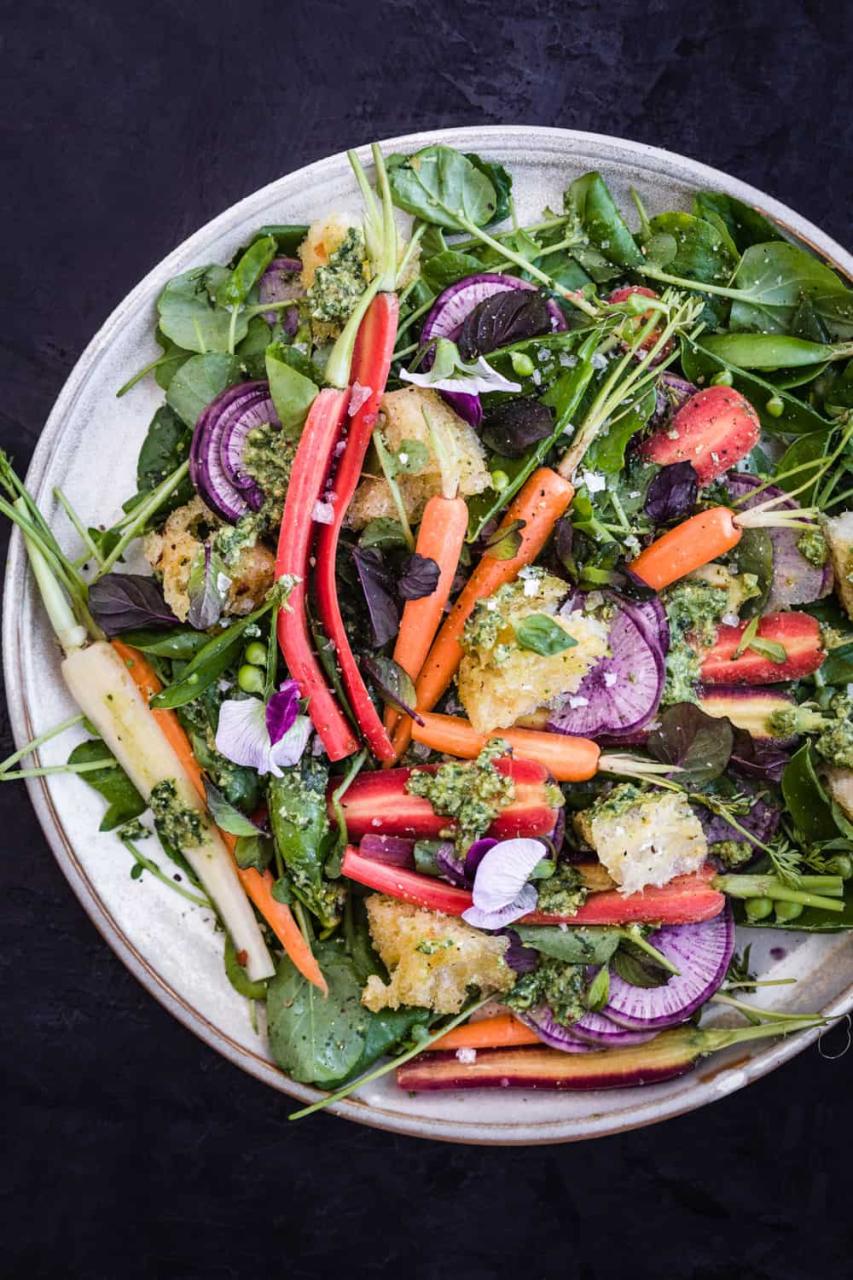 Spring Pea and Carrot Salad with Carrot Top Pesto - Waves in the Kitchen